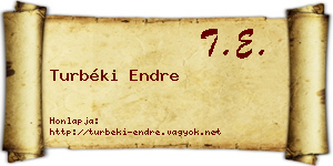 Turbéki Endre névjegykártya